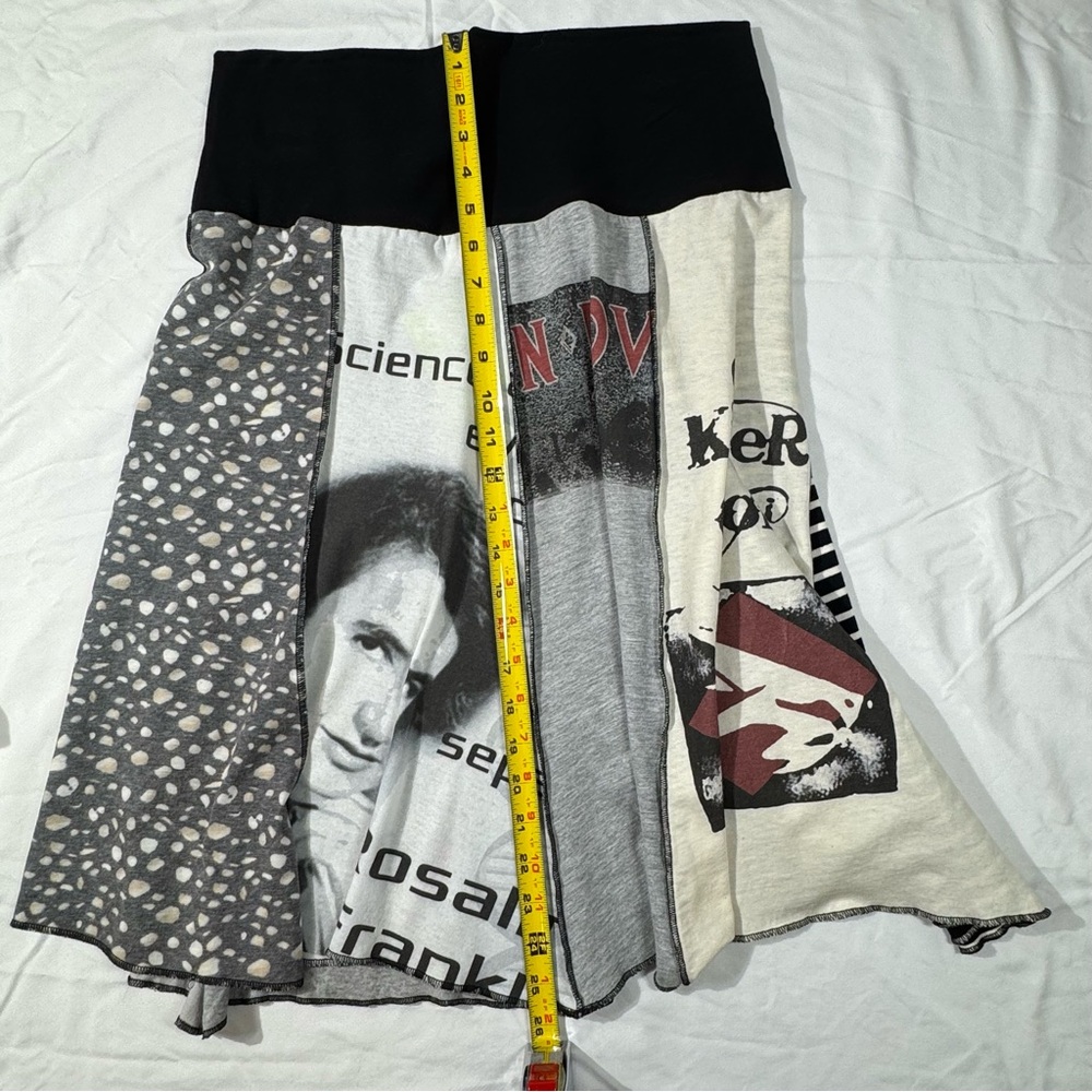 Boutique USA made, Spiritex Upcycled Gypsy Graphic Cotton Skirt Sz XL - Picture 8 of 13